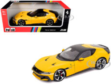 2024 Ferrari 12Cilindri Giallo Monza Yellow with Black Top 1/18 Diecast Model Car by Polistil