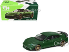 Porsche Taycan Turbo GT Green 1/64 Diecast Model Car by Trends Hobby