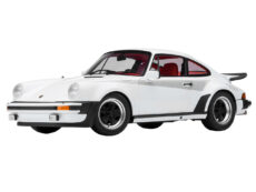 Porsche 911 Turbo 3.0 (930) Grand Prix White with Turbo Stripes and Red Interior 1/18 Model Car by Autoart