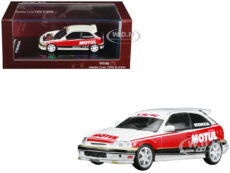 Honda Civic Type R (EK9) RHD (Right Hand Drive) "Motul" White with Black and Red Stripes 1/64 Diecast Model Car by MotorHelix